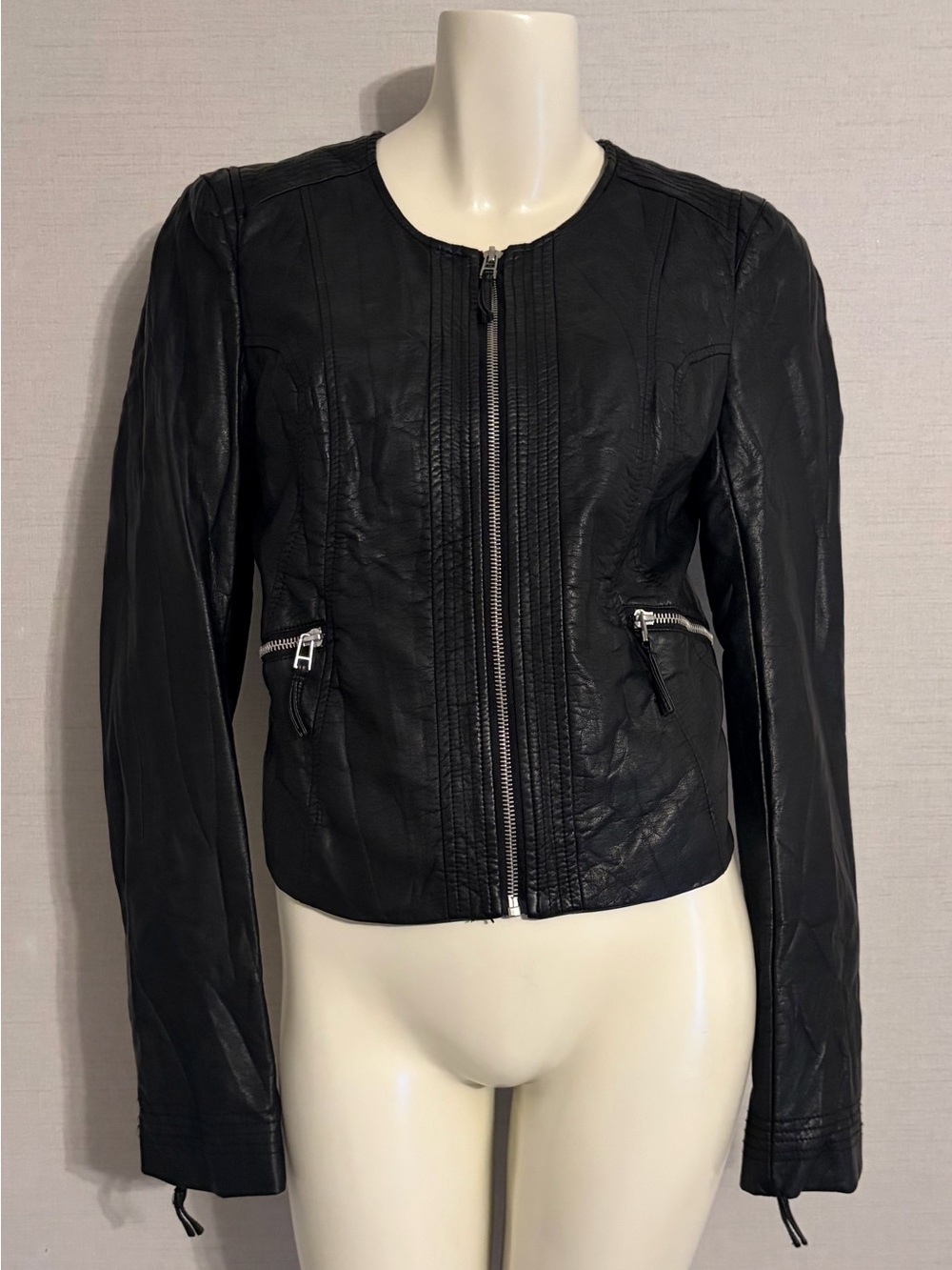 Women's Small Faux Leather Zip Front BKE Jacket